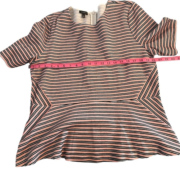 Talbots pink and navy xl peplum short sleeve - Picture 2 of 3